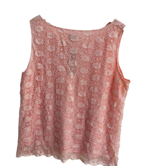 Tahari ASL Blush Pink Tank‎ Top Floral Lace Elegant Size 2X Office NWT - Picture 2 of 10